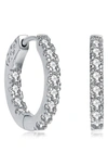 Genevive Cubic Zirconia Hoop Earrings In Silver