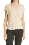 FRAME EASY SCOOP NECK ORGANIC LINEN T-SHIRT,LWTS1067