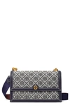 Tory Burch T Monogram Jacquard Shoulder Bag In Tory Navy