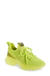 Steve Madden Women's Maxima Rhinestone-trim Trainer Sneakers In Lime