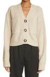 Proenza Schouler Eco Cashmere Blend Crop Cardigan In Grey Melange