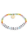 Little Words Project Custom Beaded Stretch Bracelet In Rainbow