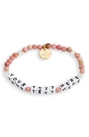 Little Words Project Custom Beaded Stretch Bracelet In Rhodonite/ Pink