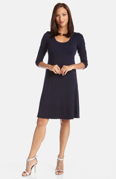 Karen Kane A-line Jersey Dress In Navy