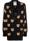 Moschino Black All Over Teddy Bear Cardigan