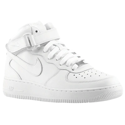 Nike Kids' Air Force 1 High Le "triple White" Sneakers In White/white/white
