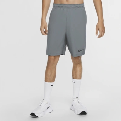 Nike Men's Big & Tall Flex Dri-fit Logo-print Training Shorts In Smoke Grey/black