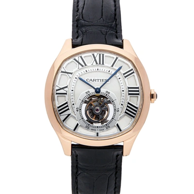 Pre-owned Cartier Flying Tourbillon W4100013 Men's Wristwatch 40 Mm In Silver
