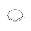 Valentino Vlogo Bracelet In Black Cotton And Crystals In Black