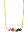 Suzanne Kalan Frenzy 18ct Yellow-gold, 0.05 Diamond And 0.35ct Rainbow Sapphire Bar Necklace