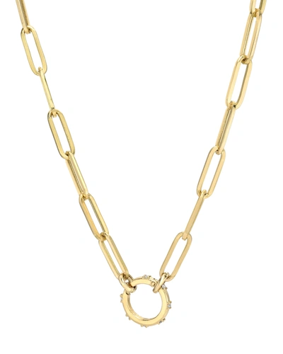 Zoe Lev Jewelry 14k Gold Large Paper Clip Chain With Diamond Ring