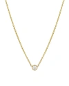 Zoe Lev Jewelry 14k Gold Small Bezel Diamond Necklace