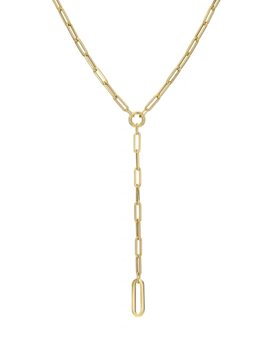 Zoe Lev Jewelry 14k Gold Large Paper Clip Lariat Necklace