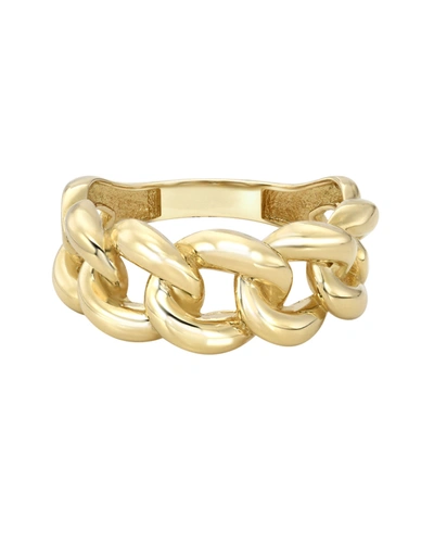 Zoe Lev Jewelry 14k Gold Large Miami Cuban Ring