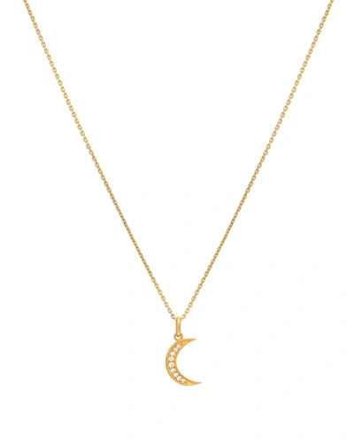 Zoe Lev Jewelry 14k Gold Diamond Moon Necklace