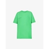 Pangaia Text-print Organic-cotton T-shirt In Jade Green