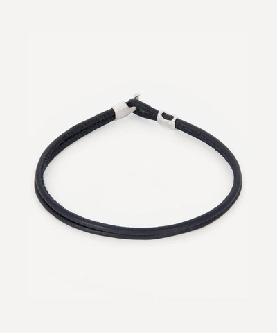 Miansai Sterling Silver Orson Loop Leather Bracelet In Black