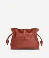 Loewe Mini Flamenco Leather Clutch Bag In Burnt Red