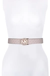 Michael Michael Kors Logo Reversible Leather Belt In Ballet