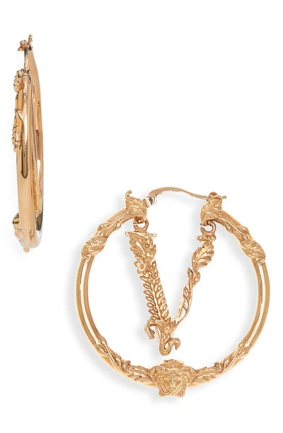 Versace Gold Virtus Hoop Earrings