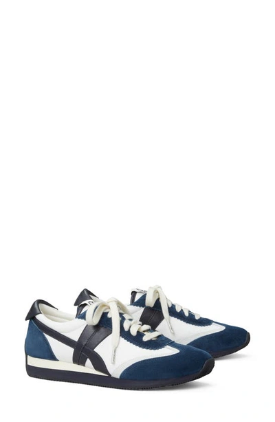 Tory Burch Hank Sneaker In Snow White / Bright Navy