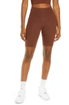 Girlfriend Collective High-rise Stretch-recycled Polyester Shorts In Earth