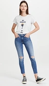 Mother The Looker High Waist Fray Ankle Skinny Jeans In Not Cut & Pasted