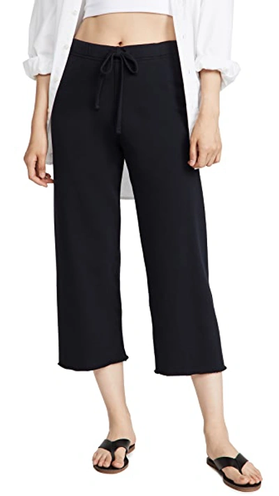 Frank & Eileen Cropped Wide Leg Sweatpants In British Royal Navy