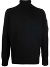 C.p. Company Logo-place Roll-neck Jumper In Black