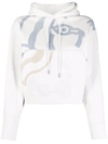 Kenzo K-tiger Cotton Sweatshirt Hoodie In Weiss
