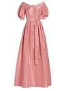 Carolina Herrera Off-the-shoulder Puff-sleeve Button-down Gown In Melon