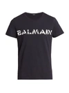 Balmain Blue Navy T-shirt With Contrasting Logo