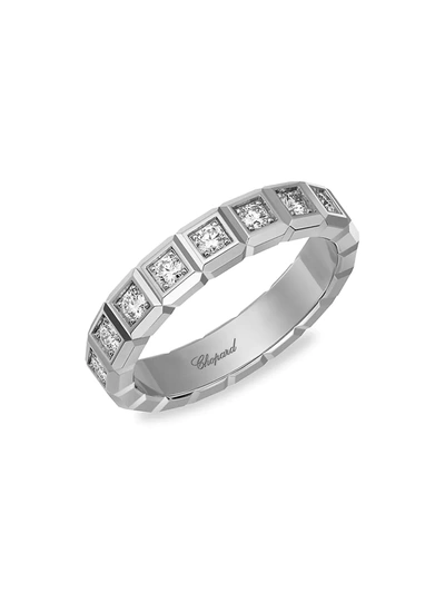 Chopard 18k White Gold Ice Cube Diamond Ring, Eu 54 / Us 6.75