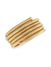 Marina B Women's Trisolina 18k Yellow Gold & Diamond Pavé 5-row Coiled Cuff Bracelet