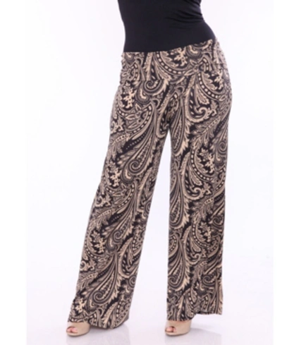 White Mark Plus Size Printed Palazzo Pants In Brown Black