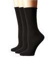 Stems Women's Roll Top Comfort Crew Socks, 3 Pair In Black