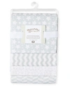 Tendertyme Baby Boys Stars Waves Flannel Receiving Blankets, Pack Of 4 In Gray