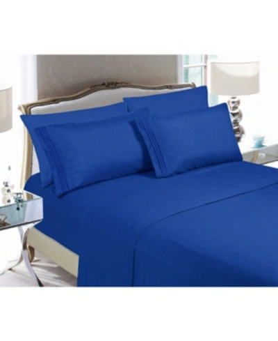 Elegant Comfort Luxury Soft Solid 4-pc. Sheet Set, Full In Bright Blue