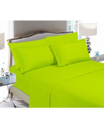 Elegant Comfort Luxury Soft Solid 4 Pc. Sheet Set, California King In Open Green