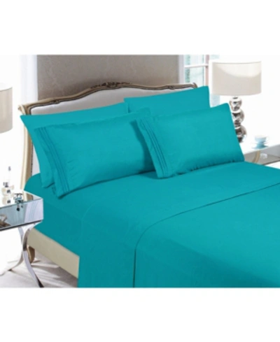 Elegant Comfort Luxury Soft Solid 4 Pc. Sheet Set, King In Turquoise