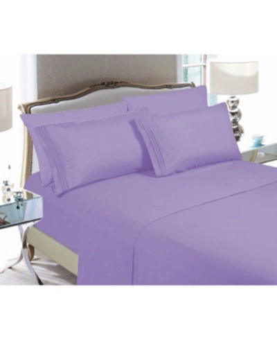 Elegant Comfort Luxury Soft Solid 4 Pc. Sheet Set, King In Open Purple