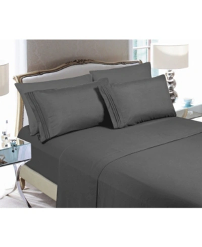 Elegant Comfort Luxury Soft Solid 4 Pc. Sheet Set, Full In Gray