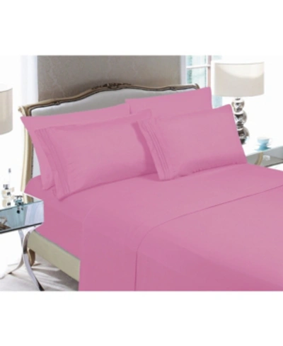 Elegant Comfort Luxury Soft Solid 4 Pc. Sheet Set, California King In Light Pink