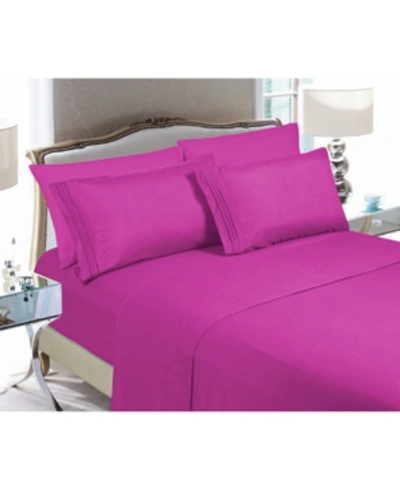 Elegant Comfort Luxury Soft Solid 4 Pc. Sheet Set, California King In Pink