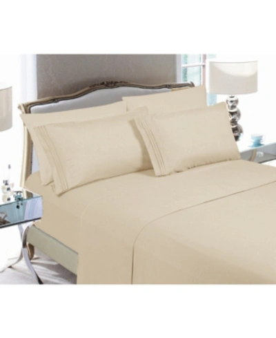 Elegant Comfort Luxury Soft Solid 4 Pc. Sheet Set, Full In Medium Beige