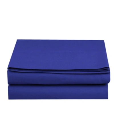 Elegant Comfort Silky Soft Flat Sheet, King In Bright Blue