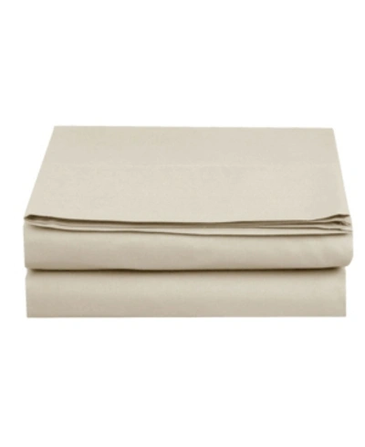 Elegant Comfort Silky Soft Flat Sheet, California King In Medium Bei