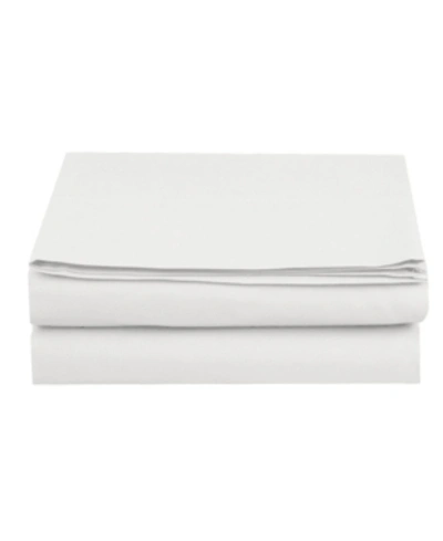 Elegant Comfort Silky Soft Flat Sheet, Queen In White