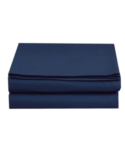 Elegant Comfort Silky Soft Flat Sheet, Queen In Navy