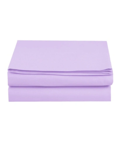 Elegant Comfort Silky Soft Flat Sheet, California King In Purple